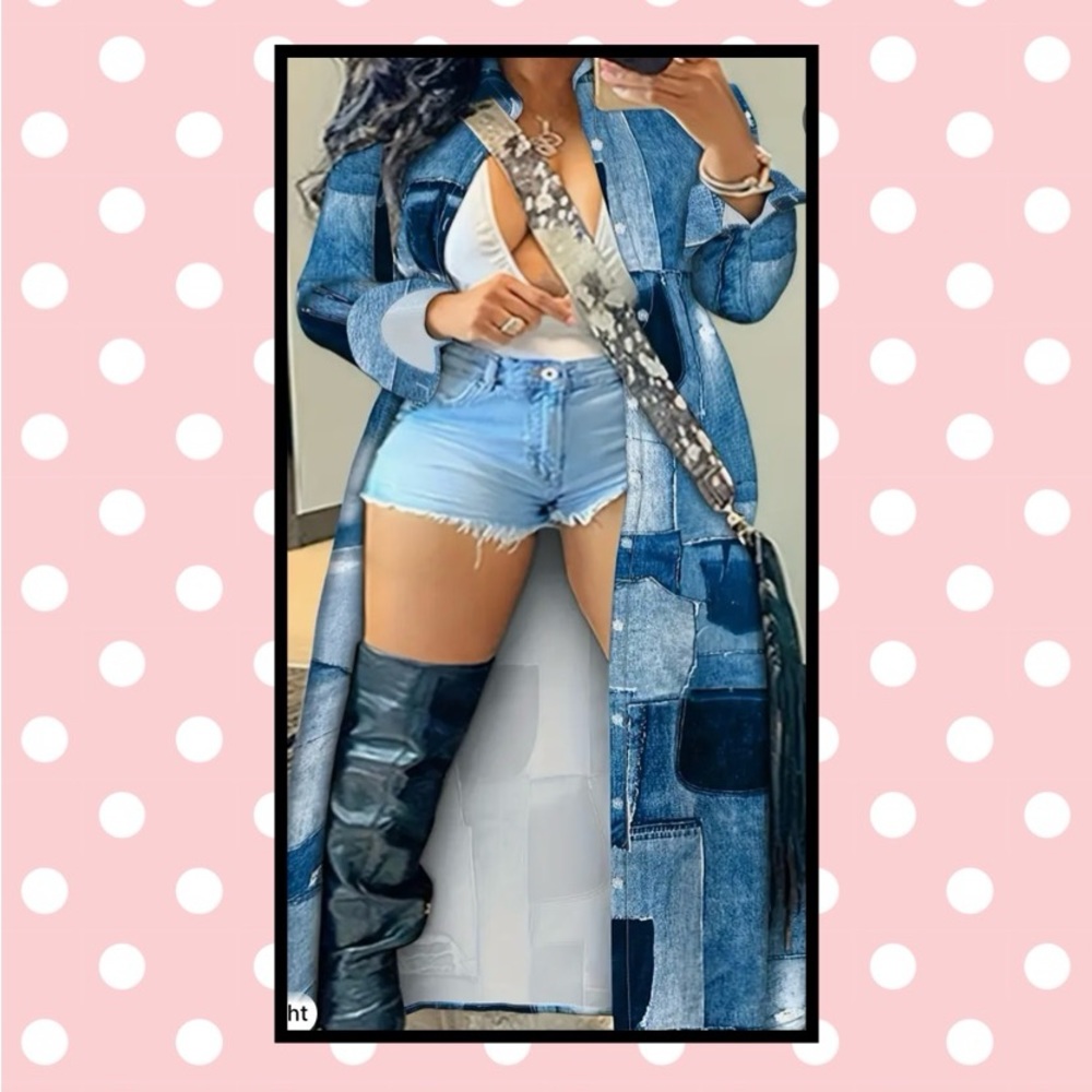 Denim look button up Cardigan